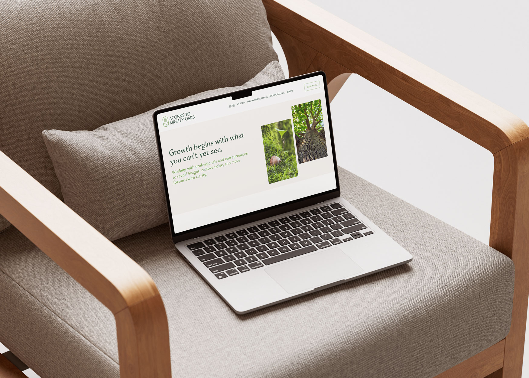 laptop on a chair