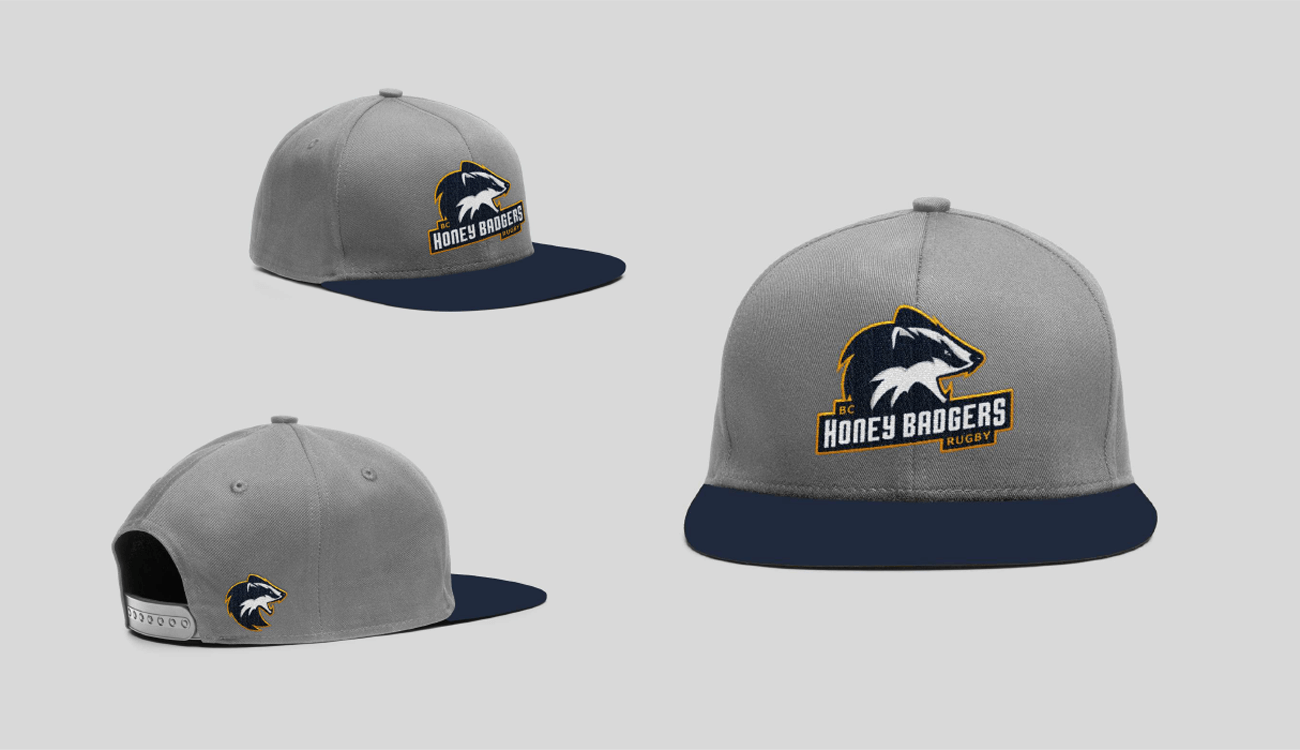 BC Honey Badgers logo on caps.