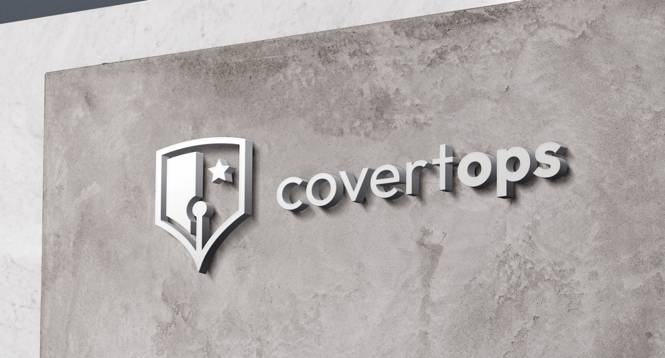 covert ops 3d logo on wall