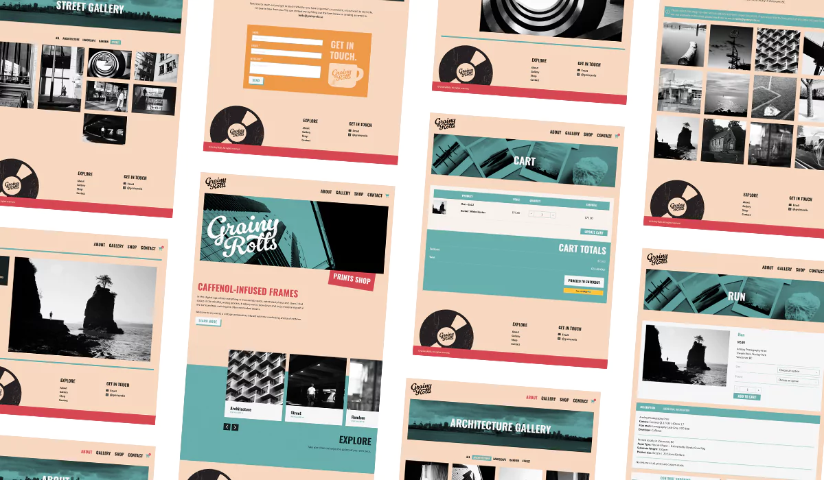 website screenshots