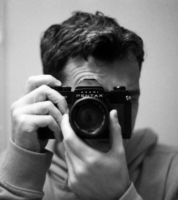 fred auto portrait in black and white