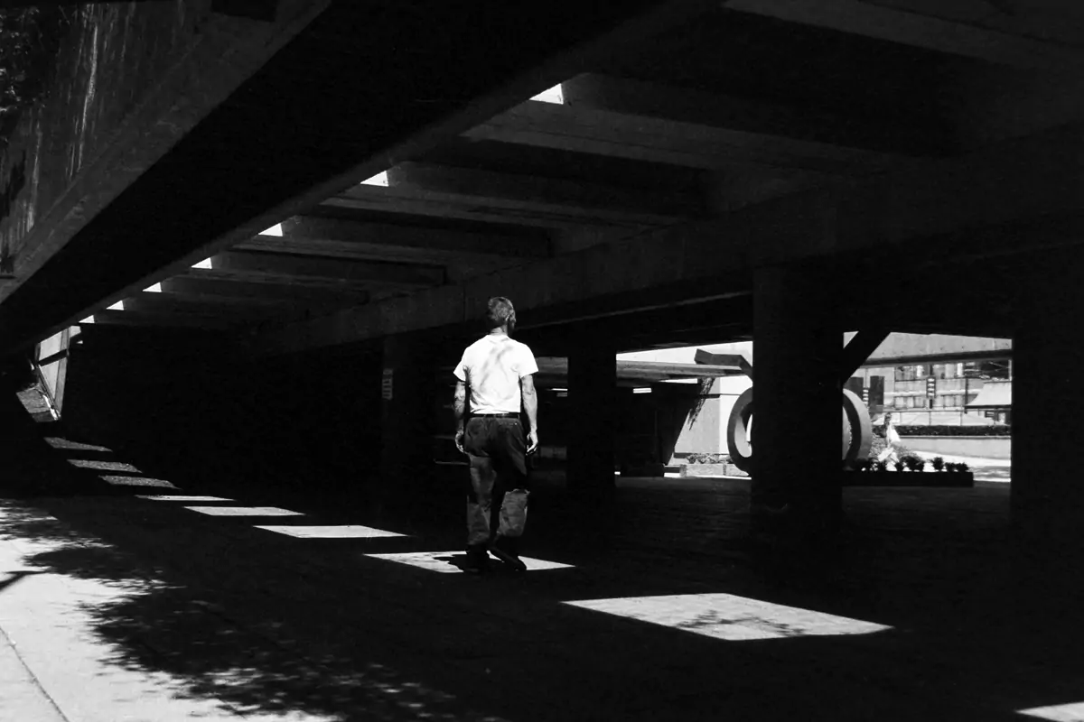 Man walking in the light Analog Photography Vancouver