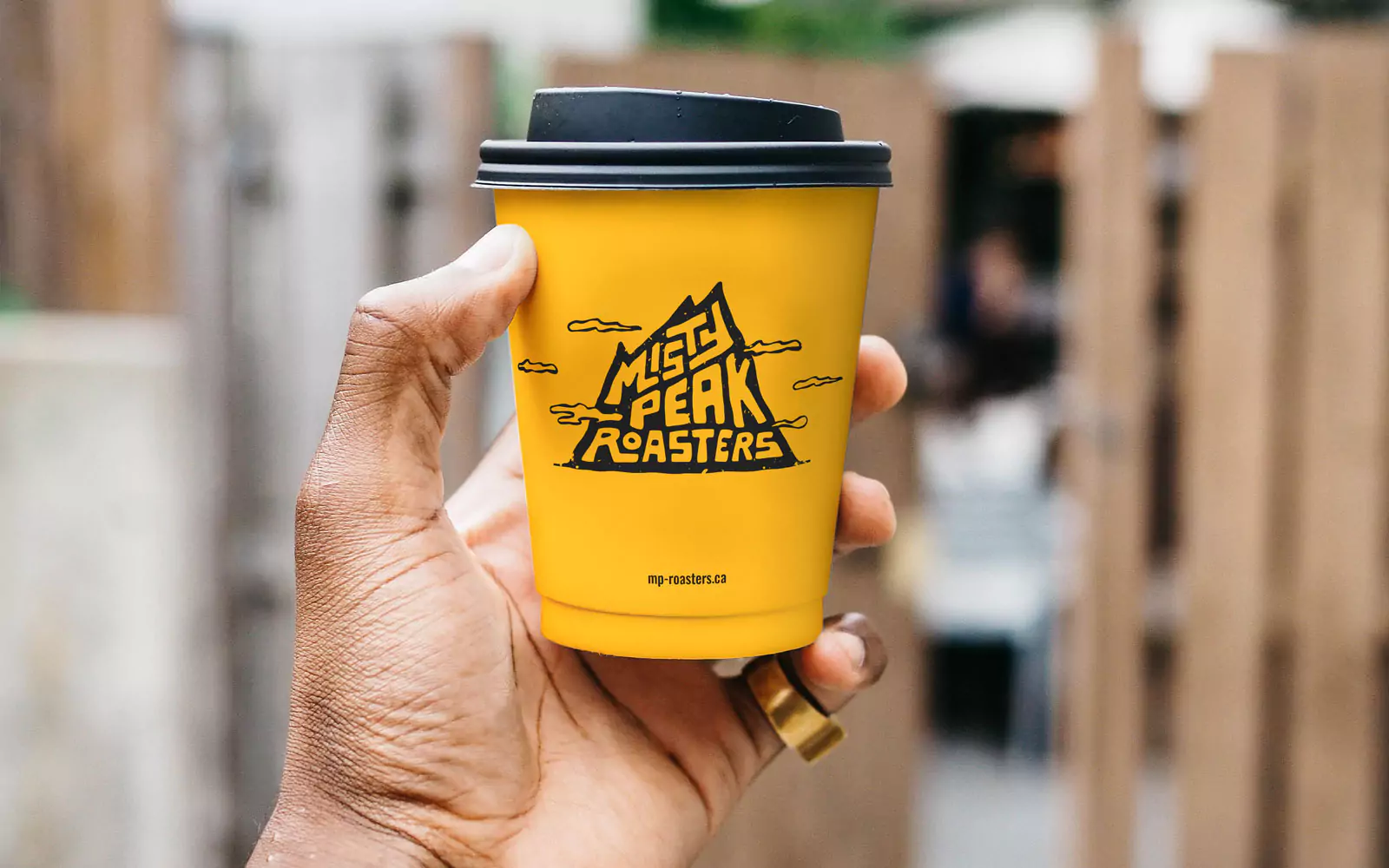 yellow coffee paper cup